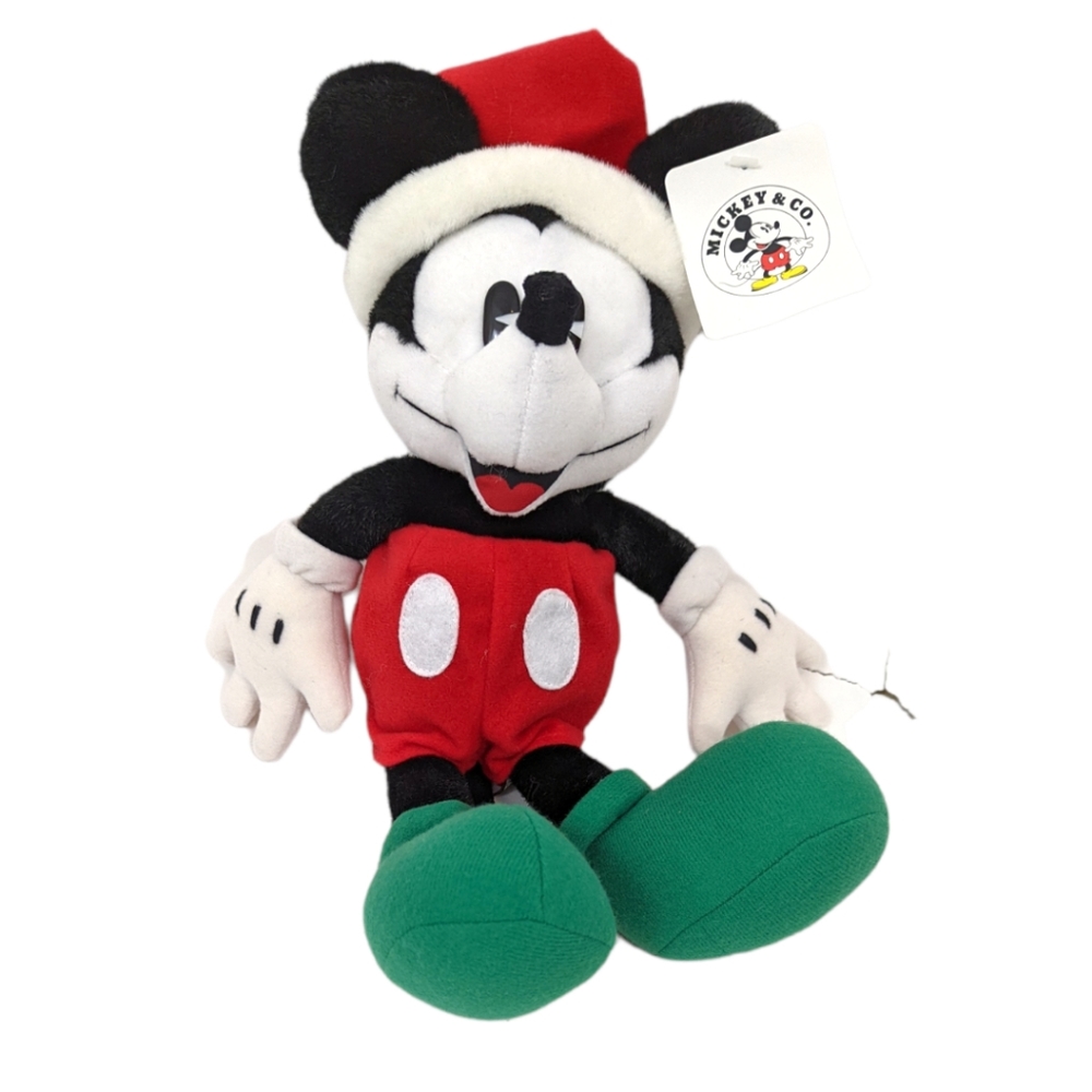 Vintage 90s RARE Disney Gund Mickey Mouse Santa Plush Stuffed Animal NWT